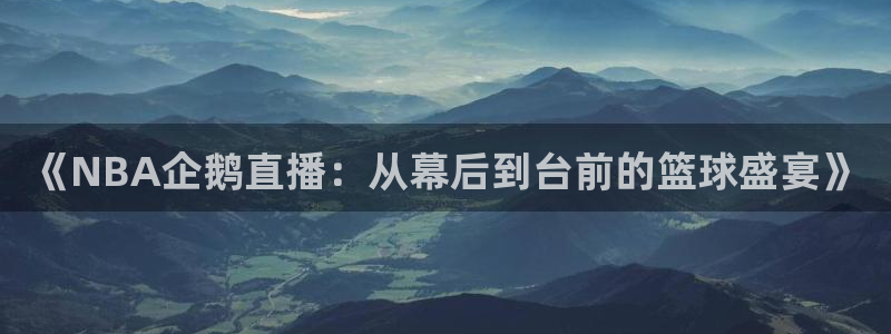 龙门体育直播：《NBA企鹅直播：从幕后到台前的篮球盛宴》